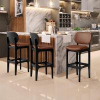 Banqueta Alta Para Cozinha Madeira Fixa Betta L02 Preto Couríssimo Marrom - Lyam Decor - 7