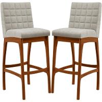 Kit 02 Banquetas Altas Cozinha B04 Bouclê Creme - 1