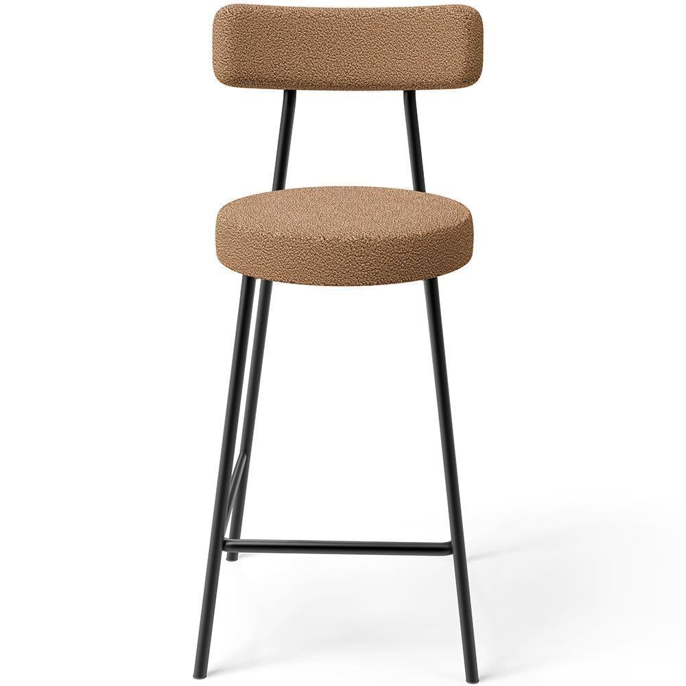 Kit 05 Banquetas Baixa Para Cozinha Sala De Jantar Bar Bancada Milão L02 Bouclê Mostarda - 5