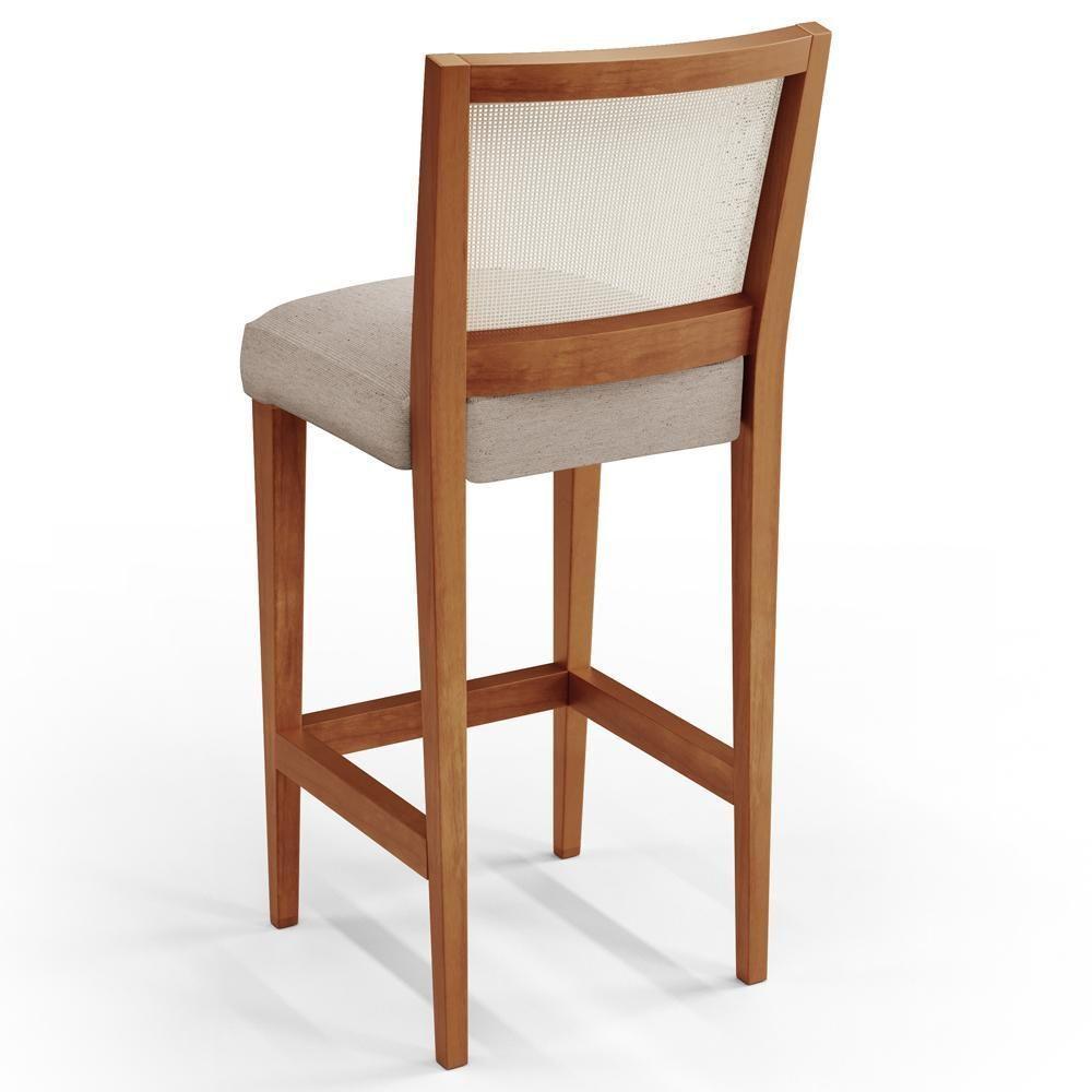 Kit 06 Banquetas Alta Cozinha Branco Zion L02 Cru - 2