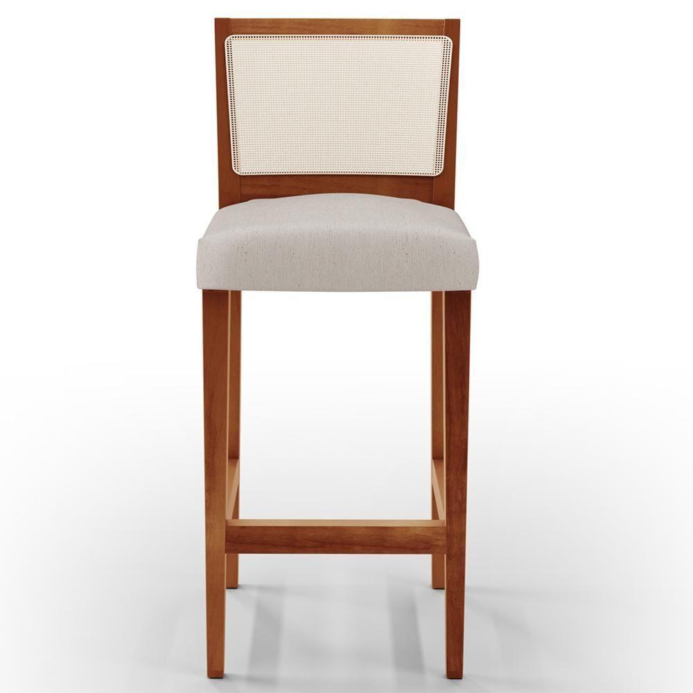 Kit 06 Banquetas Alta Cozinha Branco Zion L02 Cru - 7