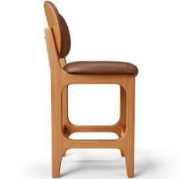 Kit 02 Banquetas Baixa Bar Cozinha E Sala De Jantar Fixa Betta L02 Imbuia Couríssimo Marrom - 3