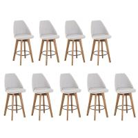 Kit 9 Banquetas Gourmet Giratória Maya-tecido Linho - 1