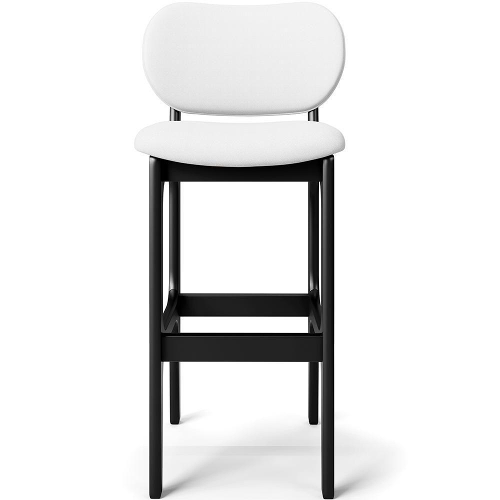 Banqueta Alta Para Cozinha Madeira Fixa Betta L02 Preto Facto Branco - Lyam Decor - 3