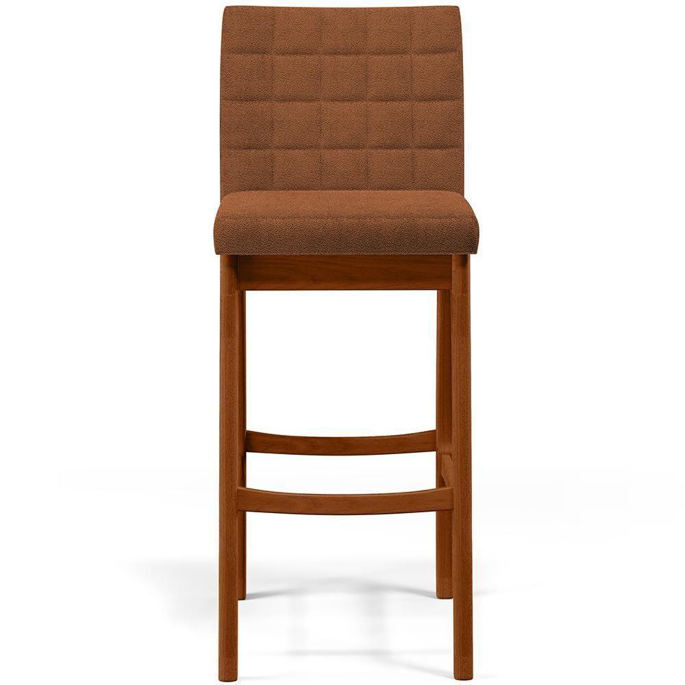 Kit 05 Banquetas Alta Para Cozinha Sala De Jantar Fixa Mila B04 Bouclê Terracota - 5