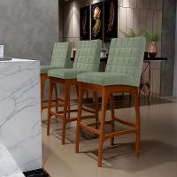 Kit 02 Banquetas Alta Para Cozinha Sala De Jantar Fixa Mila B04 Bouclê Oliva - 16