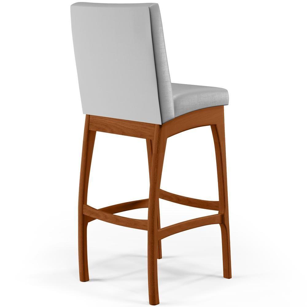 Banqueta Alta Para Cozinha Sala De Jantar Fixa Mila L02 Facto Cinza Metalizado - Lyam Decor - 2