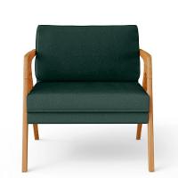 Kit 03 Poltronas Pietra Estrutura L02 Linho Verde Musgo - 10