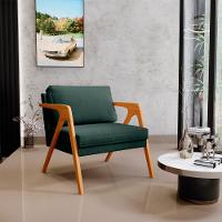 Kit 03 Poltronas Pietra Estrutura L02 Linho Verde Musgo - 22