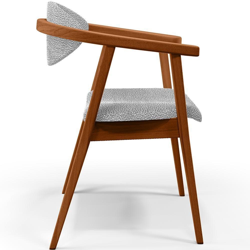 Kit 02 Poltronas E Recepção Cecília L02 Bouclê Cinza - 4