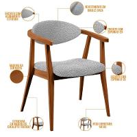 Kit 02 Poltronas E Recepção Cecília L02 Bouclê Cinza - 11