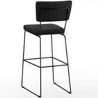 Banqueta Alta De Jantar Allana L02 Faixa Camel Linho Chumbo - 2