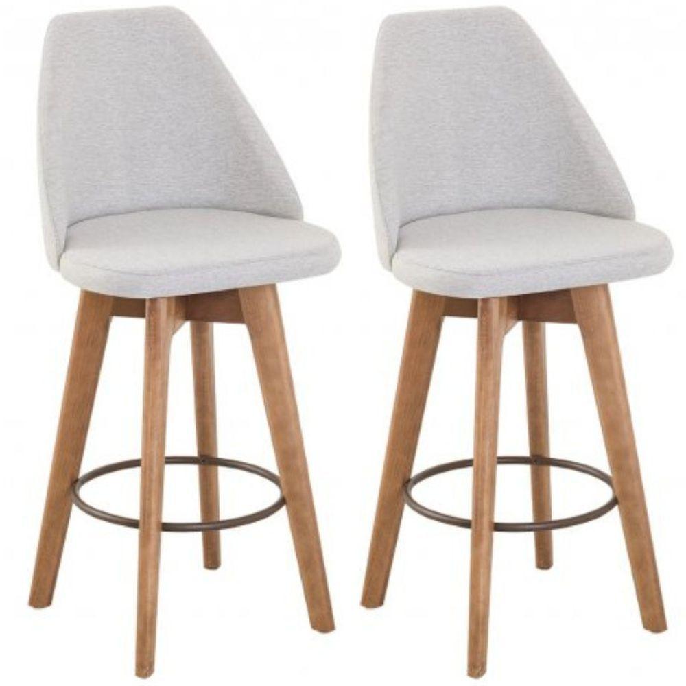 Kit 2 Banquetas Gourmet Giratória Maya-tecido Linho - 1