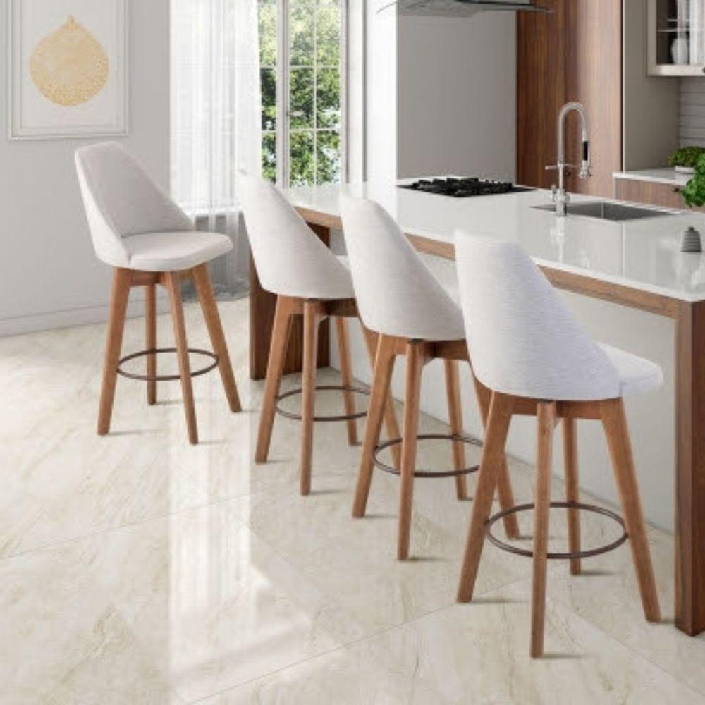 Kit 2 Banquetas Gourmet Giratória Maya-tecido Linho - 2