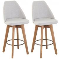 Kit 2 Banquetas Gourmet Giratória Maya-tecido Linho - 1