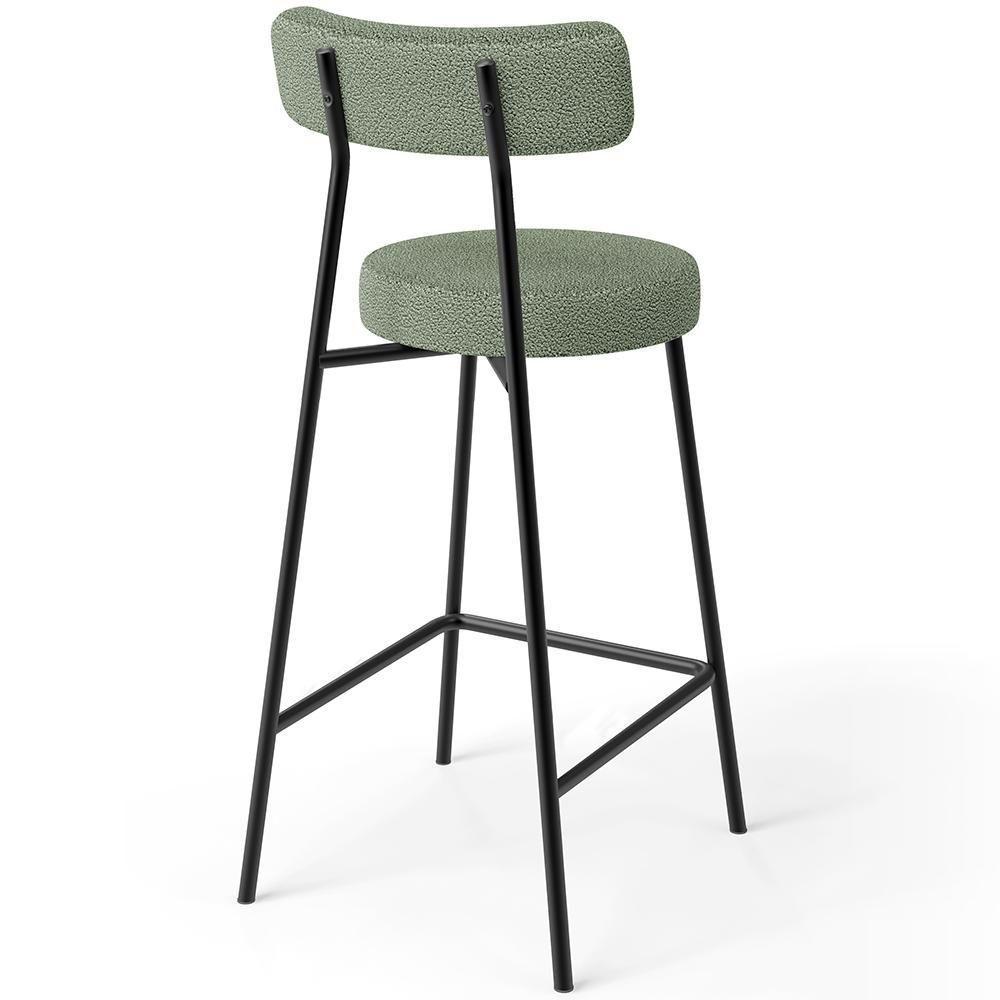 Kit 03 Banquetas Baixa Para Cozinha Sala De Jantar Bar Bancada Milão L02 Bouclê Oliva - 3