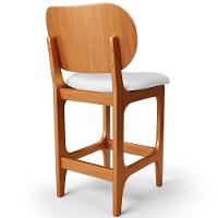 Kit 02 Banquetas Baixa Bar Cozinha E Sala De Jantar Fixa Betta L02 Imbuia Facto Branco - 2