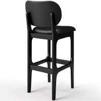 Kit 06 Banquetas Alta Para Cozinha Madeira Fixa Betta L02 Preto Couríssimo Preto - 2