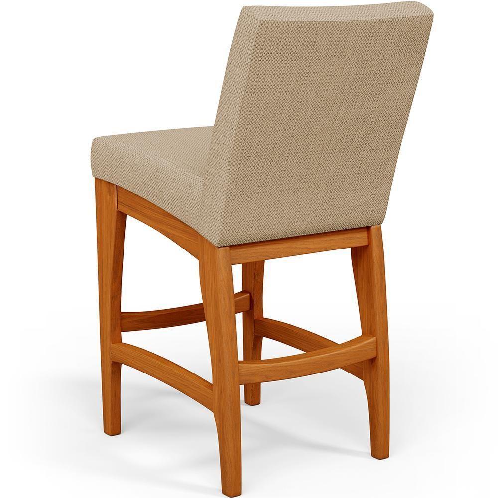 Kit 02 Banquetas Baixa Cozinha Bancada L02 Bege Escuro - 8