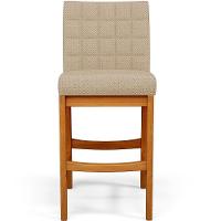 Kit 02 Banquetas Baixa Cozinha Bancada L02 Bege Escuro - 2