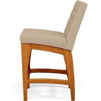 Kit 02 Banquetas Baixa Cozinha Bancada L02 Bege Escuro - 7