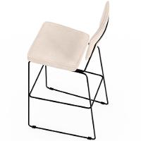 Kit 06 Banquetas Alta Para Cozinha Sala De Jantar Base Em Aço Allana L02 Suede Bege - 3