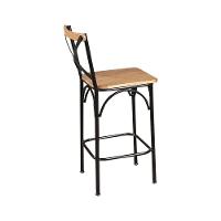 Banqueta Alta Industrial Paris Base Alumínio Com Encosto - Natural - Bege - 3