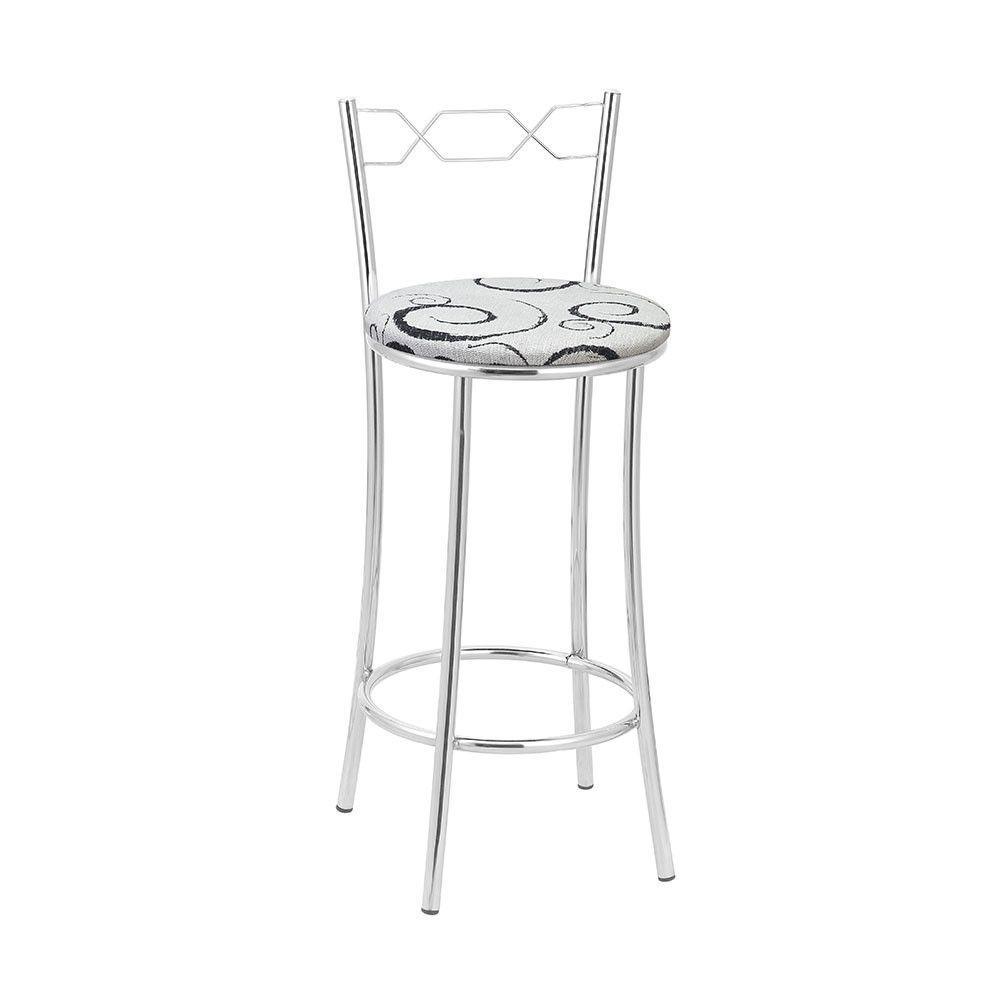 Kit 2 Banquetas Cromadas Assento Espuma D15 Treparoni Branco - 1