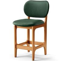 Kit 02 Banquetas Baixa Bar Cozinha E Sala De Jantar Fixa Betta L02 Imbuia Facto Verde Musgo - 7