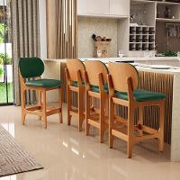 Kit 02 Banquetas Baixa Bar Cozinha E Sala De Jantar Fixa Betta L02 Imbuia Facto Verde Musgo - 8