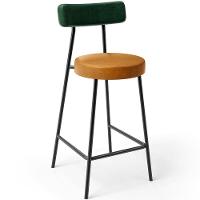 Kit 02 Banquetas Baixa Cozinha Sala Jantar Bancada Milão L02 Facto Verde Couríssimo Whisky - 15