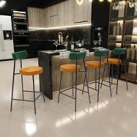 Kit 02 Banquetas Baixa Cozinha Sala Jantar Bancada Milão L02 Facto Verde Couríssimo Whisky - 18