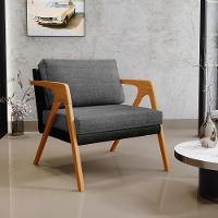 Kit 02 Poltronas Sala L02 Preto Linho Cinza Escuro - 8