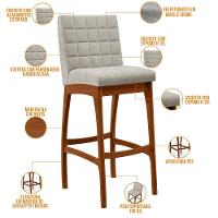 Kit 06 Banquetas Altas Cozinha B04 Bouclê Creme - 7