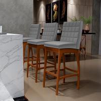 Kit 05 Banquetas Altas Mila Facto Cinza Fosco - 9