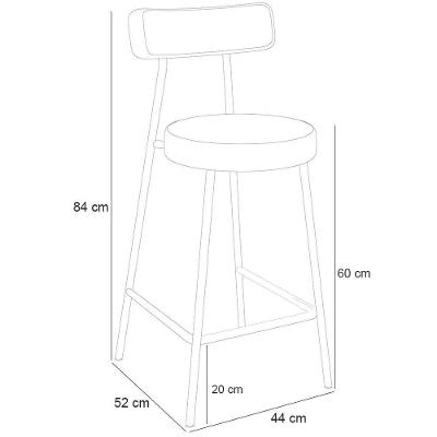 Kit 05 Banquetas Baixa Para Cozinha Sala De Jantar Bar Bancada Milão L02 Bouclê Bege