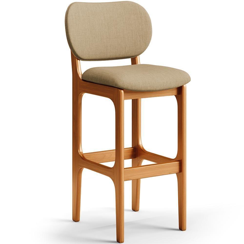 Kit 4 Banquetas Alta Cozinha Betta L02 Imbuia Bege Escuro - 7