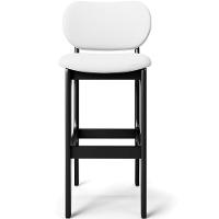 Kit 05 Banquetas Alta Para Cozinha Madeira Fixa Betta L02 Preto Facto Branco