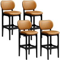 Kit 4 Banquetas Alta Bar Cozinha Betta L02 Preto Whisky - 1