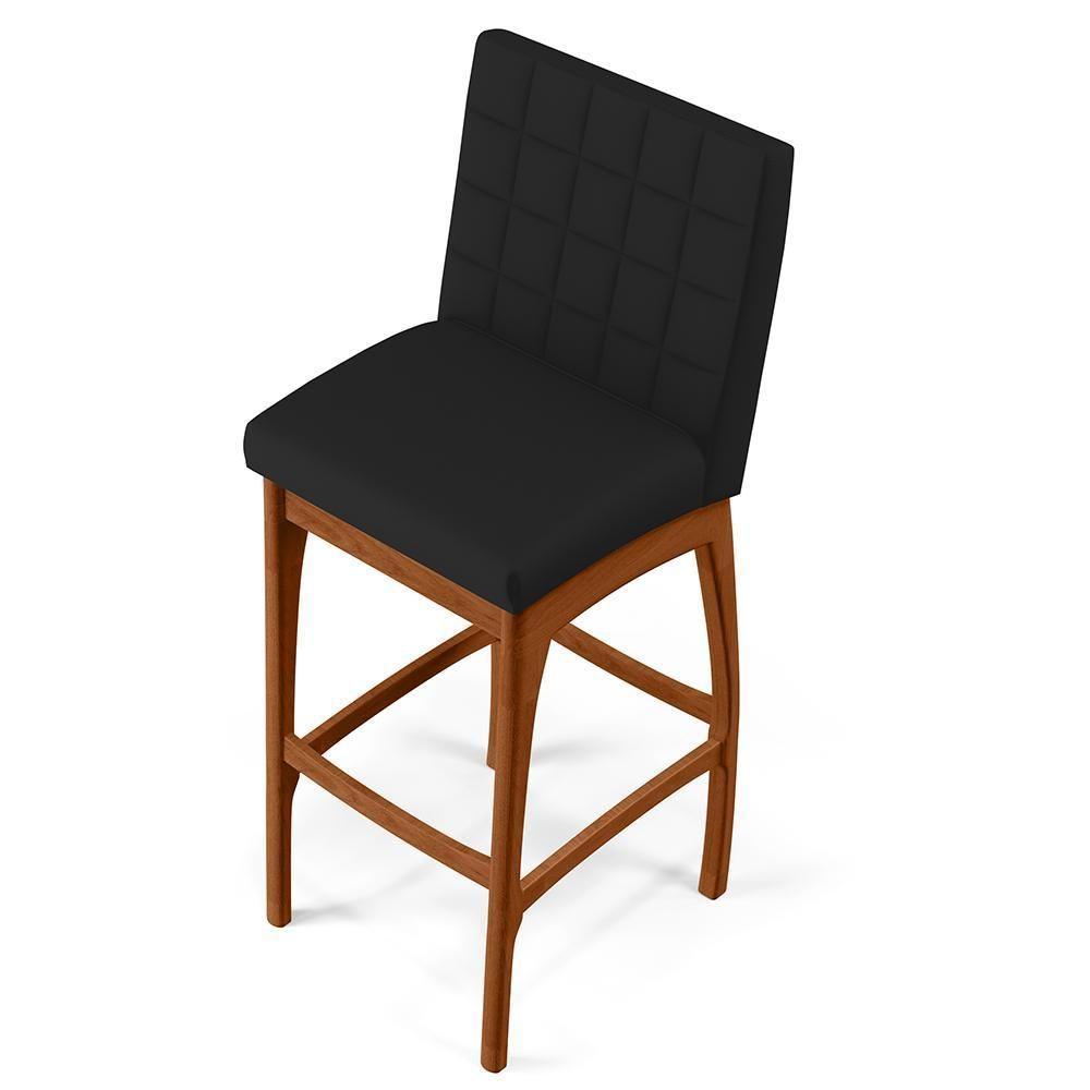 Kit 02 Banquetas Altas Mila Facto Preto Fosco - 2