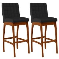 Kit 02 Banquetas Altas Mila Facto Preto Fosco - 1