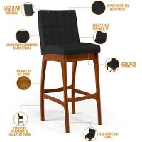 Kit 02 Banquetas Altas Mila Facto Preto Fosco - 7