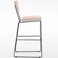 Kit 02 Banquetas Alta Para Cozinha Sala De Jantar Base Em Aço Allana L02 Suede Bege