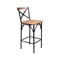 Conjunto Bistrô Industrial Mesa Com 3 Banquetas Alta Paris - Natural - Marrom - 3