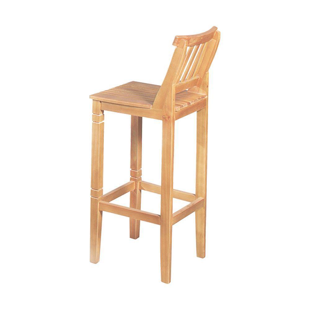 Banqueta Alta De Ripada Com Encosto Confort - Natural - Bege - 3