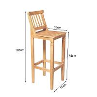 Banqueta Alta De Ripada Com Encosto Confort - Natural - Bege - 2