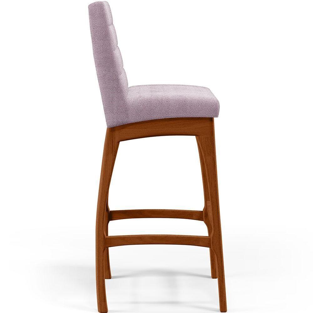 Kit 03 Banquetas Altas Para Cozinha B04 Bouclê Rosê - 4