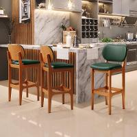 Banqueta Alta Bar Cozinha Sala Jantar Fixa Betta L02 Imbuia Facto Verde Musgo - Lyam Decor - 2