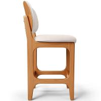 Kit 04 Banquetas Baixa Bar Cozinha E Sala De Jantar Fixa Betta L02 Imbuia Linho Cru - 3