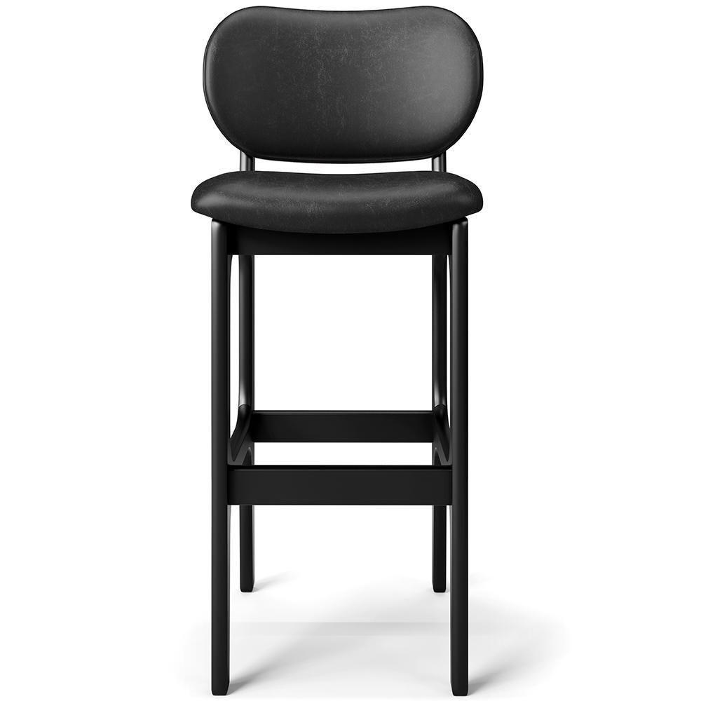 Kit 02 Banquetas Alta Para Cozinha Madeira Fixa Betta L02 Preto Couríssimo Preto - 2